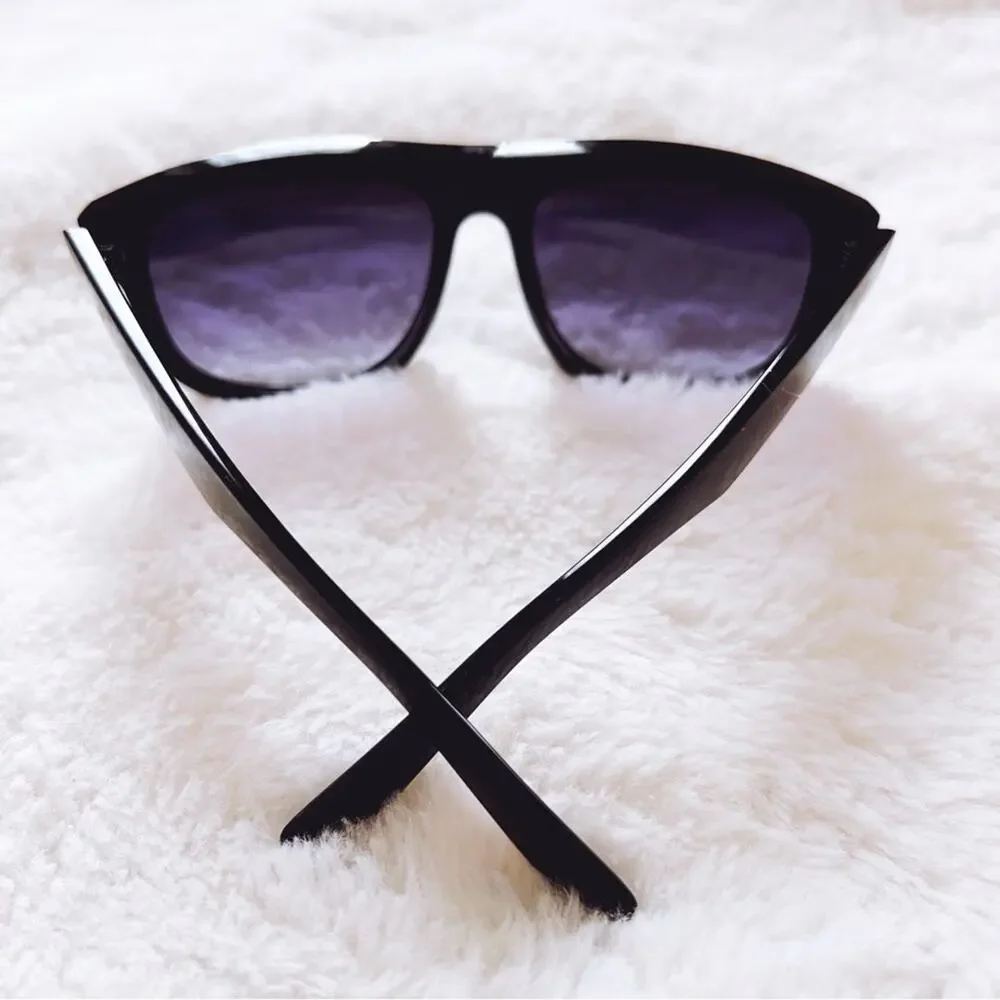 Simon Black & Purple Classic Sunglasses